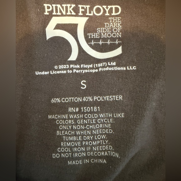 Grayson Threads - Pink Floyd long sleeve gray tshirt - size S - Picture 5 of 6